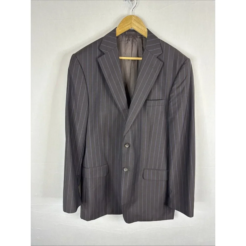 Versace Wool Pinstripe Blazer Sport Coat Mens 42R Designer Luxury Tailored‎